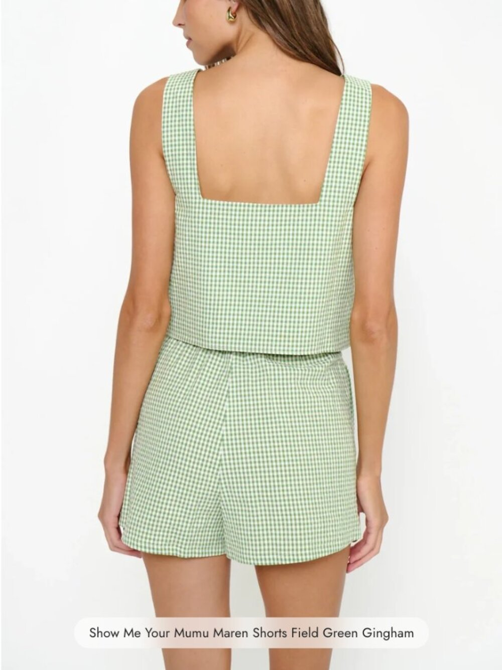 NWT!! Show me your Mumu Maren Shorts-Green Gingham